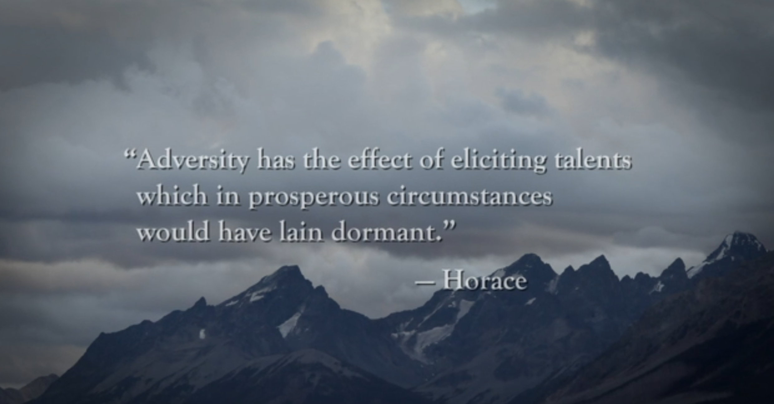 adversity and talents